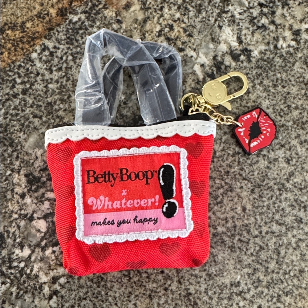 Whatever! Makes You Happy Betty Boop Mini Tote Bag Keychain - Picture 2 of 2